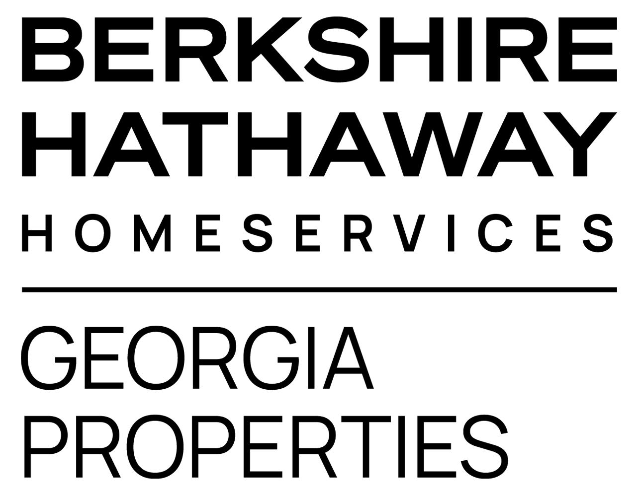 Berkshire Hathaway HomeServices Georgia Properties logo, featuring the company name in bold black text on a light gray background.