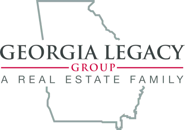 Georgia Legacy Group logo with the outline of Georgia state in the background and the tagline A Real Estate Family below the company name.