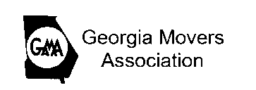 Logo of the Georgia Movers Association, featuring the acronym GMA inside a shape of the state of Georgia, with the full name written to the right.